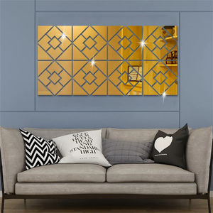 Autocollant mural 3D carré avec miroir autocollant moderne auto-adhésif en acrylique pour décoration <span class=keywords><strong>de</strong></span> la maison et du salon adesivo <span class=keywords><strong>de</strong></span> parede - Product Image 4