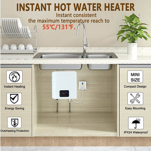 Calentador de Agua Eléctrico Instantáneo de 3.5-5.5KW, Montado en Pared, Control Táctil, Pantalla LED, Calentamiento Rápido, Acero Inoxidable, IPX4 - Product Image 3