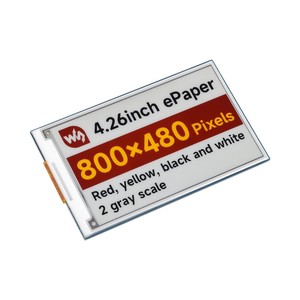 Display E-Paper de 4,26 polegadas (G), Resolução 800 * 480, Vermelho/Amarelo/Preto/Branco, Interface SPI, Conector GPIO de 40 pinos para Raspberry Pi - Product Image 2