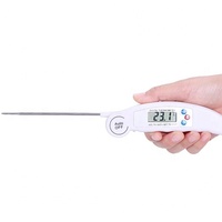 Termometer Makanan Digital Lipat untuk Dapur, Termometer Daging Multifungsi untuk Barbekyu