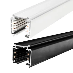 Aksesori aluminium sistem jalur pencahayaan tersembunyi Kbk 1 Meter 3 kawat 3 fase jalur Led rel lampu