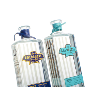 Unique Pure Mexican <strong>Reposado</strong> <strong>Tequila</strong> Custom 750ml Clear Flat Luxury Engraving Bottle with Cork Cap - Product Image 2
