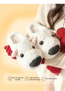 Nuove <span class=keywords><strong>Pantofole</strong></span> Invernali Unisex a Forma di Cane in Peluche 2026 - Suola Spessa, Calde, Antiscivolo per Interni - Product Image 5