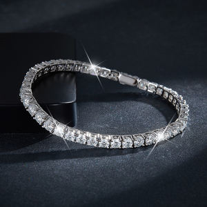 Bracelet tennis TK en moissanite verte 4 mm pour femme, plaqué or VVS, style classique, bijoux chrétiens – Grande vente - Product Image 2