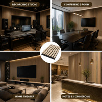 Panneau acoustique en feutre de fibre de polyester PET écologique, panneau acoustique décoratif 3D en bois pour la décoration intérieure