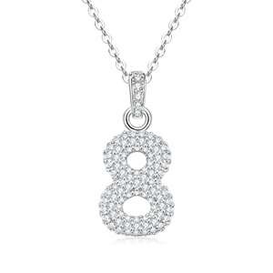Wholesale Micro Insert Zirconia Angel Number Necklace 14k Gold Filled Full Diamond Number 8 Pendant Jewelry - Product Image 1