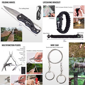 Trousse de premiers secours d'urgence de voyage personnalisée 36-en-1, outils de survie SOS pour tremblements de terre, équipement et sac de matériel de secours DIY - Product Image 4