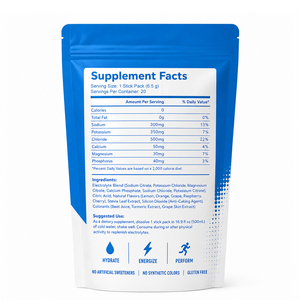 Mélange de poudre d'électrolytes naturels à faible teneur en glucides, fruits biologiques, ingrédients certifiés biologiques, hydratation, soutien énergétique, durée de conservation de 2 ans - Product Image 4