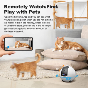 Pet Máy Ảnh <span class=keywords><strong>Robot</strong></span>, Không Dây 1440P Di Chuyển Pet Máy Ảnh Pin-Powered Với Ứng Dụng Điện Thoại Điều Khiển Từ Xa Cho Mèo Chó - Product Image 6
