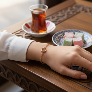 สร้อยข้อมือหินซิทรีน CZ รูป raund เสน่ห์ของตุรกีทำด้วยมือทำในตุรกีขายส่ง925เครื่องประดับเงินสเตอร์ลิง - Product Image 3