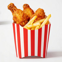 Cajas Desechables Rayadas para Papas Fritas, Vasos Resistentes al Aceite para Llevar, Cajas de Papel para Pollo Frito y Snacks, en Stock al por Mayor