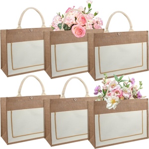 Wholesale Custom Jute <b>Tote</b> <b>Bag</b> <b>Funny</b> Printed Logo Jute Beach <b>Bag</b> Handbag with Pouch Reusable Grocery <b>Bags</b> - Product Image 1