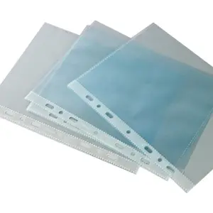 事務用品A4透明プラスチックパンチポケットファイルフォルダー防水バッグファイルL字型シートプロテクターファイルオーガナイザー