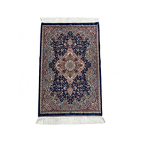Tapis de chevet persan doux bleu foncé en modal tissé pour salon, disponible en gros, 80*120cm