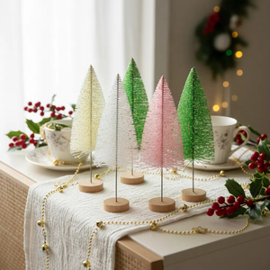 Sanwei Mini sisal Cây Nhân Tạo Mini Cây Giáng Sinh Chai Bàn Chải Cây Hỗn Hợp Màu Sắc Cho Xmas Kỳ Nghỉ Nhà Đảng Diorama Mô Hình - Product Image 3