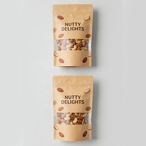 Custom Printed Eco-Friendly Recyclable PET+VMPET/AL+PE Moisture Proof Brown Paper Zipper Stand-Up Pouch for Pet Food Packaging - Product Image 2