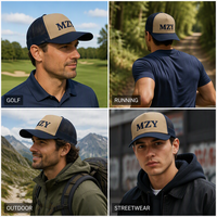 Topi Trucker 5 Panel Berbahan Busa Mesh Bordir Dua Warna Snapback Dengan Tali