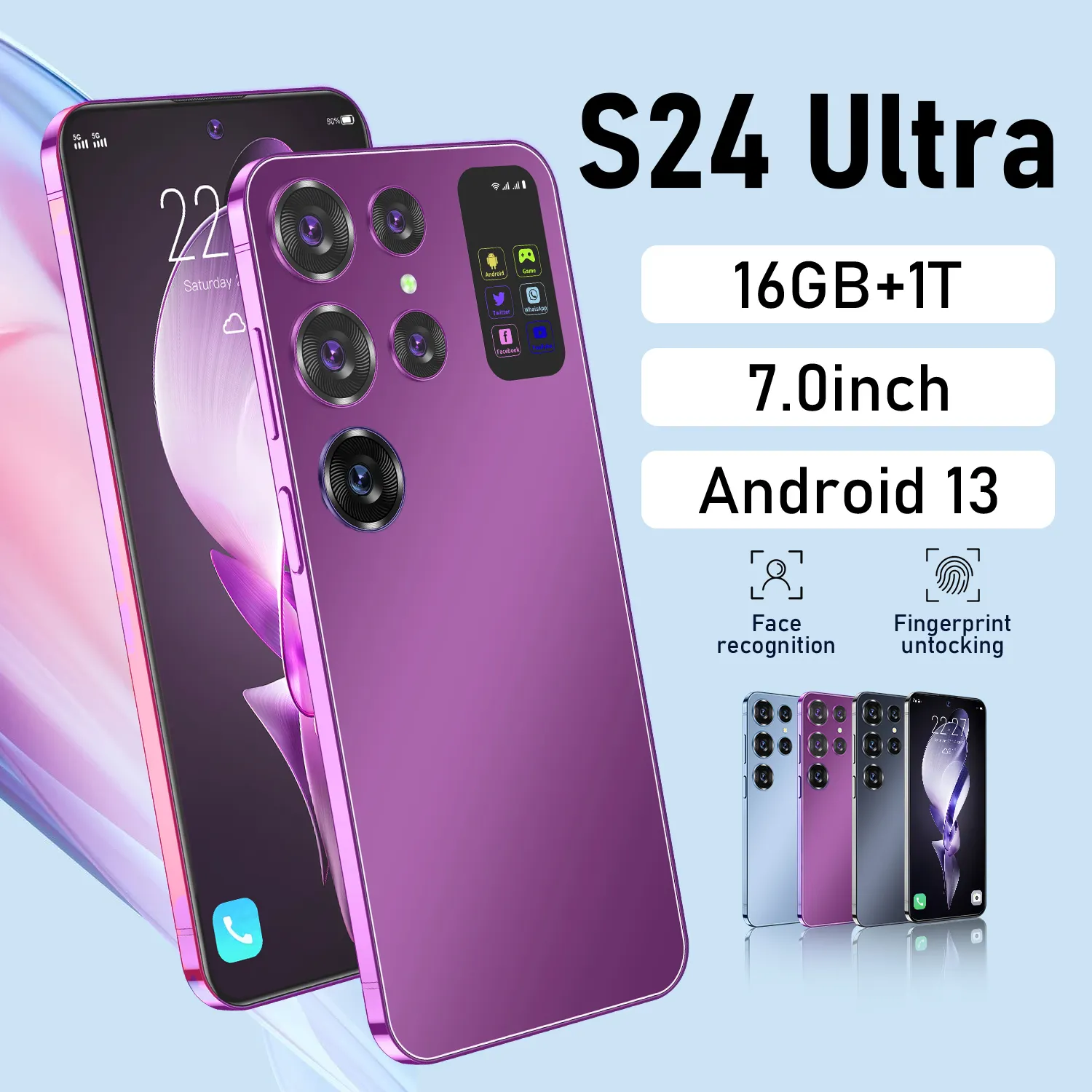 S23 S24 Ultra I13 I14 I15 13 14 15 Pro Max Dual Sim + Ranura para tarjeta dedicada Teléfonos móviles inteligentes Hecho en China Smartphone Teléfono móvil