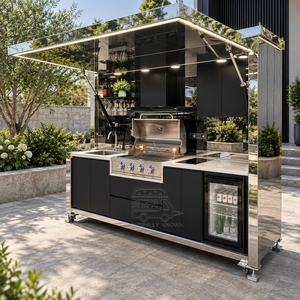 Stainless Steel Small <b>Outdoor</b> Kitchen Portable Cooking <b>Cabinet</b> With Worktop Storage For Backyard Patio And Garden - Product Image 5