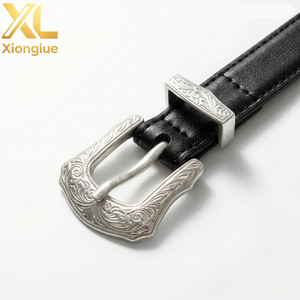 Cinturón de Cuero Personalizado para Hombre, Estilo Western, con Hebilla de Herradura, de Piel de Vacuno, Accesorio de Moda para Rodeo y Vaquero - Product Image 2