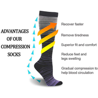 Whale Vente en gros Chaussettes pour hommes Chaussettes de compression pour infirmière 20-30 Mmhg pour la course à pied