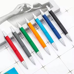 Stylo bille publicitaire personnalisé avec logo, revêtement caoutchouc, pas cher, cadeau d'entreprise, stylo publicitaire en plastique - Product Image 1