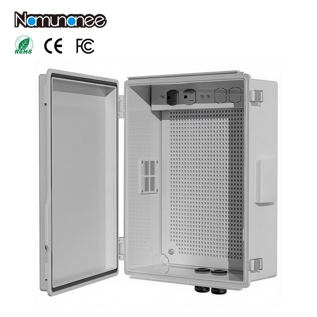 ABS Electrical Junction Box with Mounting Plate and Waterproof Cable Grommets, Electronic Instrument Power Junction Enclosure