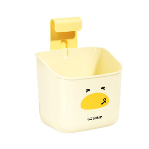 Petite étagère de salle de bain mignonne, panier de rangement rectangulaire à fixation par ventouse pour maquillage et articles de toilette, organisateurs muraux - Product Image 3
