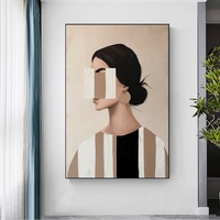 Peinture sur toile haute résolution Femme Abstraite, texture moderne, pour salon et véranda