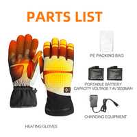 Personnalisation d'usine 7.4v Lithium Usb batterie électrique gants de ski chauffants avec contrôle de température à 3 niveaux