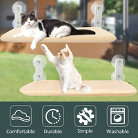 Perchoir de fenêtre pliable pour chat, spacieux et robuste, avec cadre en métal solide et hamac à couverture douce, doté de 4 ventouses puissantes