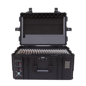 Carrello di ricarica FineDEE F2-20W a 20 porte 2.4A con maniglia e ruote estraibili, porte USB per tablet e telefoni per aule digitali scolastiche - Product Image 4