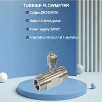 Medidor de flujo de turbina de PTFE de alta precisión Sensor de flujo hidráulico diésel de agua de acero inoxidable con pantalla LCD OEM personalizable