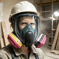 Masque respiratoire intégral en silicone liquide réutilisable avec filtres à particules ABEK1 remplaçables pour les travaux de construction et la protection contre la poussière