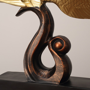 Adorno de Pez Dragón Dorado de Resina, Decoración Feng Shui para Sala de Estar, Oficina, Decoración del Hogar - Product Image 4