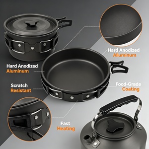 <span class=keywords><strong>Set</strong></span> di Pentole da Campeggio 3 Pezzi: Pentola, Padella e Bollitore, <span class=keywords><strong>Set</strong></span> da Cucina Portatile per Campeggio, Escursionismo, Viaggi e Picnic - Product Image 4