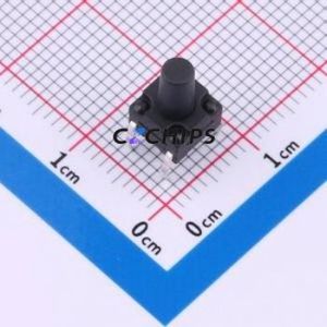 TS017-CBY1EH9.5 Tactile Switch Through hole-4P,6.1x6.1mm Switch Single Pole Single Throw Round Button 1.8N Through Hole - Product Image 1