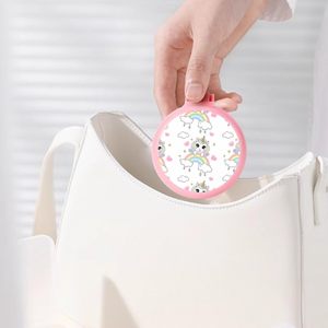 Fashionable <b>Plastic</b> Hair Brush with Makeup <b>Mirror</b> Best Sale Detangling Hairbrush Featuring Different Print Styles for Home Use - Product Image 6