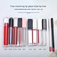Logo Kustom DIY Tube Lipstick Lip Liner Kit Creamy Matte Vegan Bebas Kekejaman Tahan Lama Pigmentasi Tinggi Tahan Air OEM Lip Combo