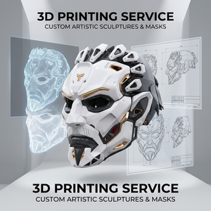 Máscara Personalizada de Impresión 3D, Accesorios de Cine, Juego de Roles, OEM, ODM, Pintura Plástica, FDM, Polijet, SLS, MJF, PA12, ABS de Alta Calidad - Product Image 1