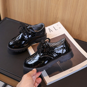 Scarpe Classiche Unisex per Bambini in Pelle PU con Lacci, Comode Scarpe Oxford con Plateau per la Scuola - Product Image 5