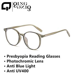 Photochromique bleu lumière bloquant étoile noire logo simple rond tr lunett photogray <span class=keywords><strong>antireflet</strong></span> 2025 nouvelles femmes lunettes de lecture minces - Product Image 2