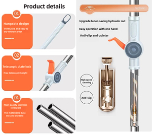 Nguồn Nhà Sản Xuất Hộ Gia Đình Làm Sạch Lau Que Thép Không Gỉ Cộng Với Sợi Vải 360 Độ Xoay Lau Bộ - Product Image 6