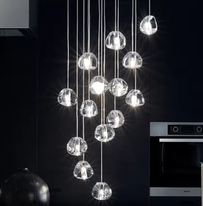 Zeal Lighting candelabros grande largo dorado lujo LED espiral esfera cristal burbuja candelabro - Product Image 1