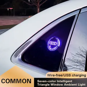 Road Top LED Ambient Lighting Car Triangle Window Light Logo Decoration Lights