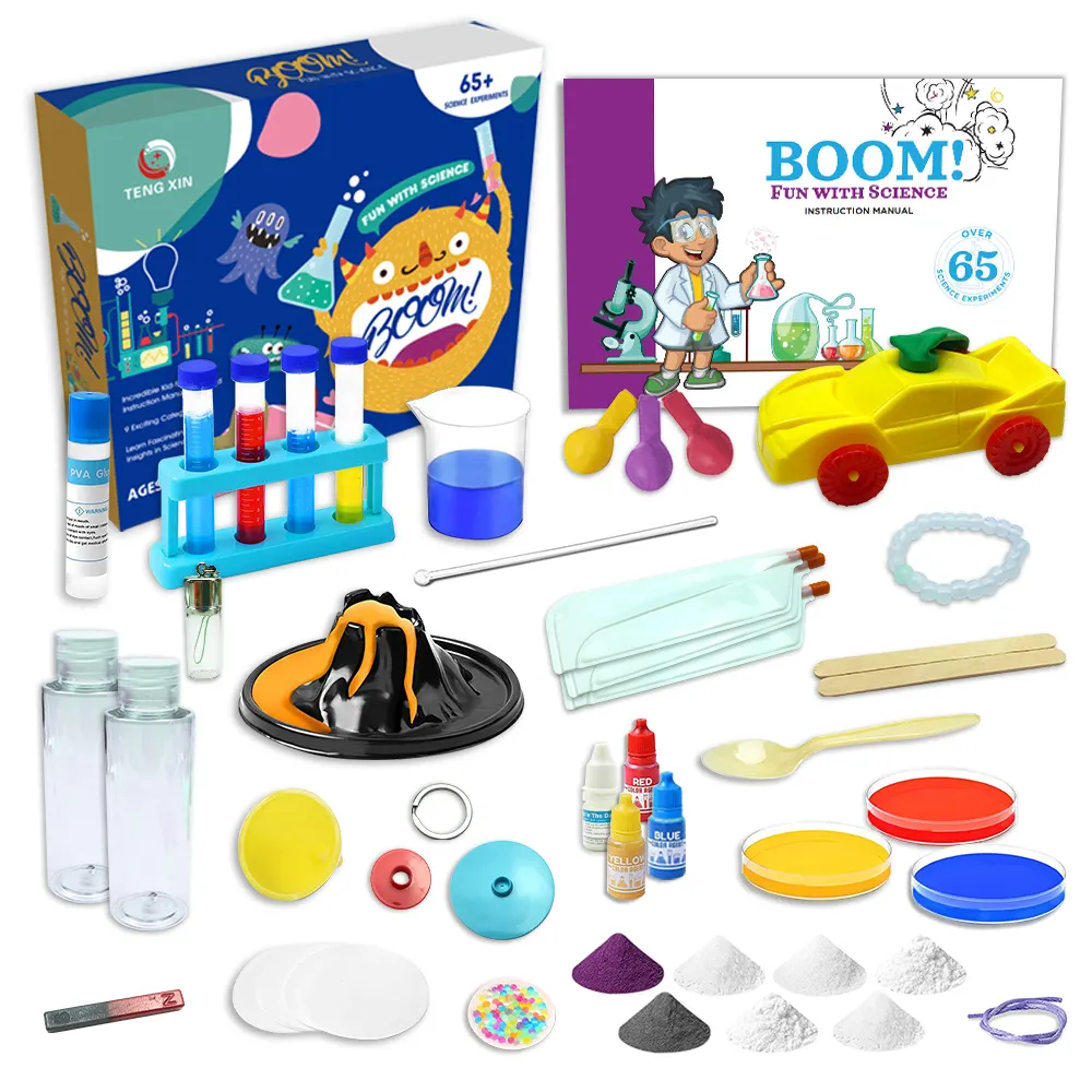 Science Project kits for kids Aged 6-8-9-10-12-14 Chemistry Experiment set DIY Stem toys Science Kit with 65 Science Lab Kits