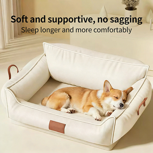 Umweltfreundliche Praktische Vier-Jahreszeiten-Hundematte Warm im Winter und Bissfest Große Abnehmbare Robuste Leder-Hundebettmatte - Product Image 3