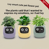 Pot de fleurs intelligent moderne avec technologie de capteur rechargeable par USB, design en bloc, pour une utilisation domestique, matériaux de haute technologie
