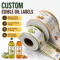Étiquettes personnalisées pour huiles comestibles, autocollantes, résistantes à l'eau et à l'huile, en rouleau, pour l'emballage des bouteilles d'huile de tournesol et de noix de coco