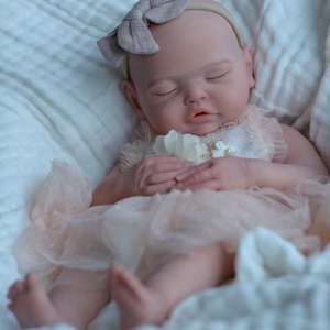 Muñeca Reborn de 18 Pulgadas, Cuerpo Completo de Silicona Suave, Boca Abierta, Recién Nacida, Realista, Bebé Dormida, Niña de Ensueño con Diadema de Lazo - Product Image 1